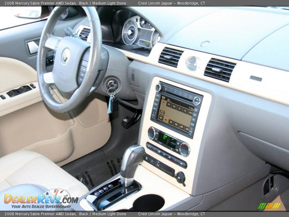 2008 Mercury Sable Premier AWD Sedan Black / Medium Light Stone Photo #12