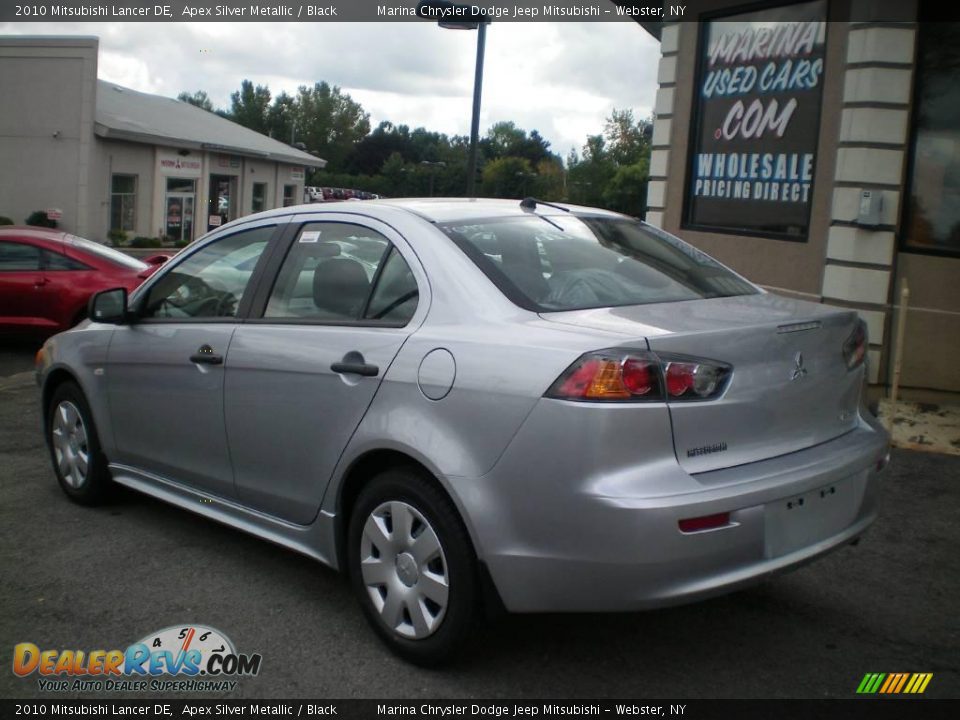 2010 Mitsubishi Lancer DE Apex Silver Metallic / Black Photo #7