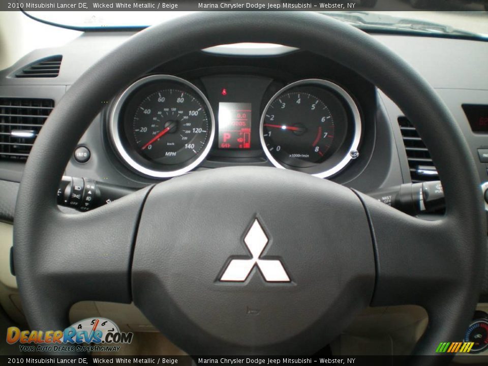 2010 Mitsubishi Lancer DE Wicked White Metallic / Beige Photo #5
