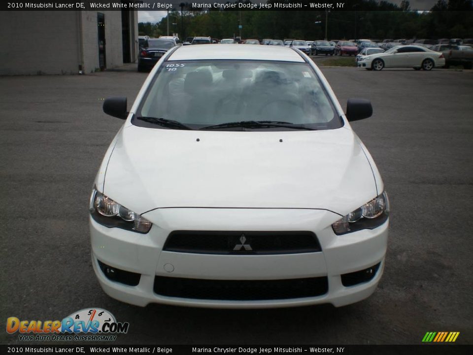 2010 Mitsubishi Lancer DE Wicked White Metallic / Beige Photo #12