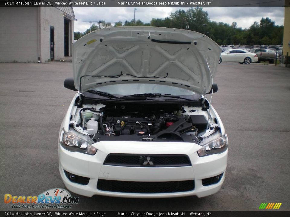 2010 Mitsubishi Lancer DE Wicked White Metallic / Beige Photo #13