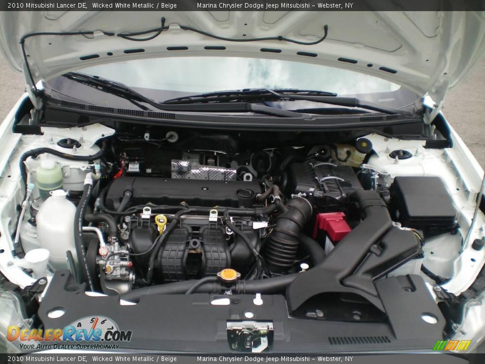 2010 Mitsubishi Lancer DE Wicked White Metallic / Beige Photo #14