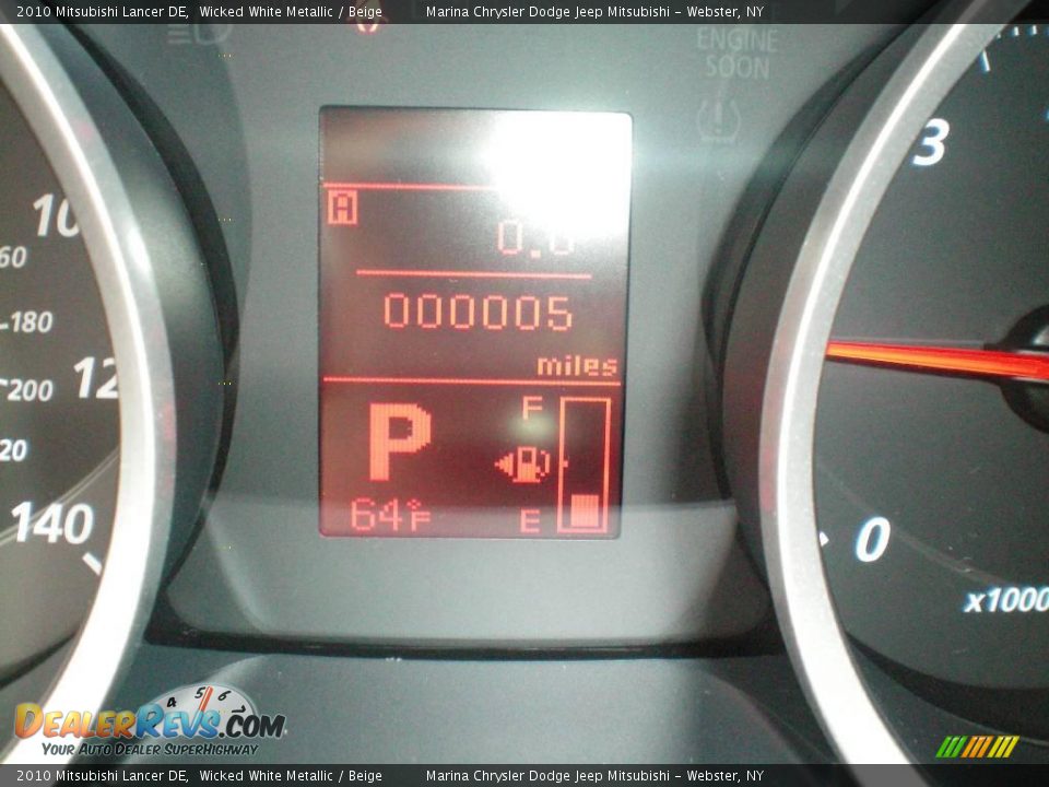 2010 Mitsubishi Lancer DE Wicked White Metallic / Beige Photo #25