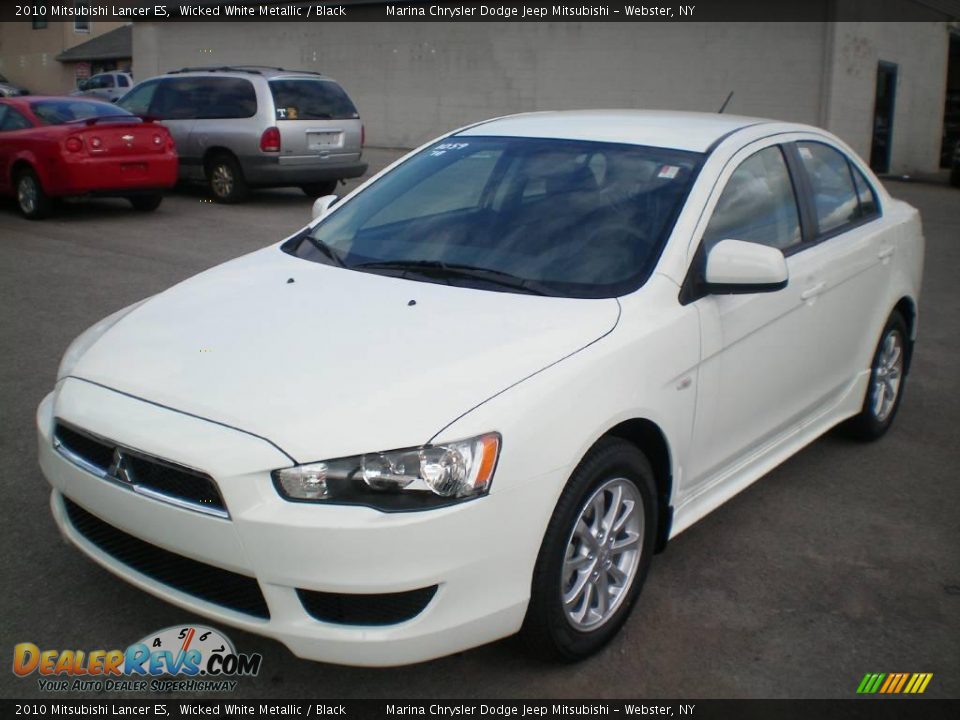 2010 Mitsubishi Lancer ES Wicked White Metallic / Black Photo #1