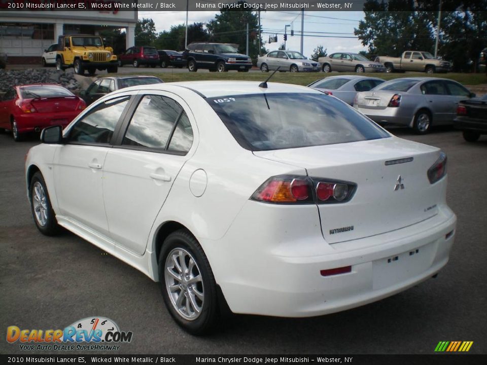 2010 Mitsubishi Lancer ES Wicked White Metallic / Black Photo #7