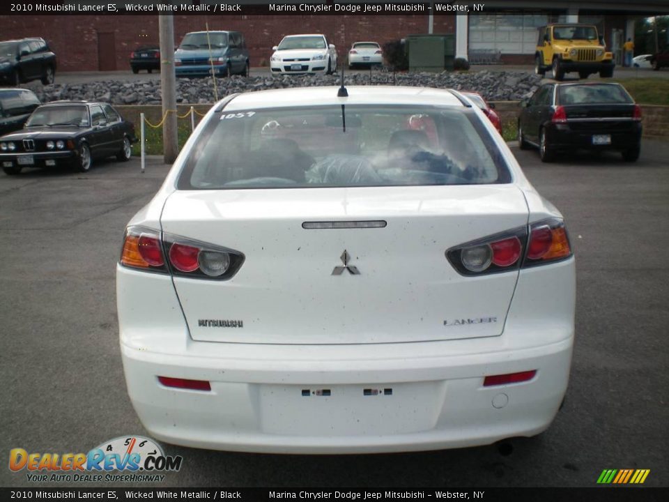2010 Mitsubishi Lancer ES Wicked White Metallic / Black Photo #8