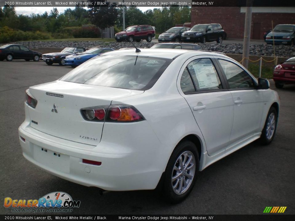 2010 Mitsubishi Lancer ES Wicked White Metallic / Black Photo #9