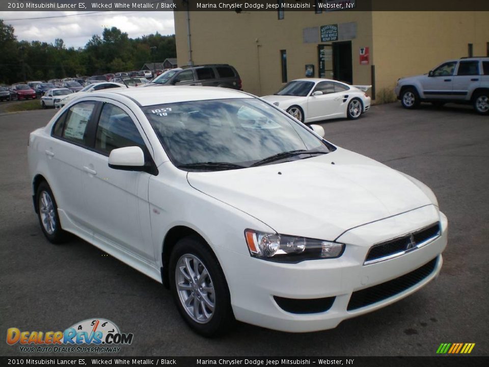 2010 Mitsubishi Lancer ES Wicked White Metallic / Black Photo #11