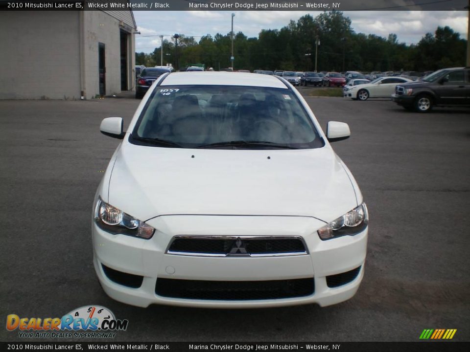 2010 Mitsubishi Lancer ES Wicked White Metallic / Black Photo #12