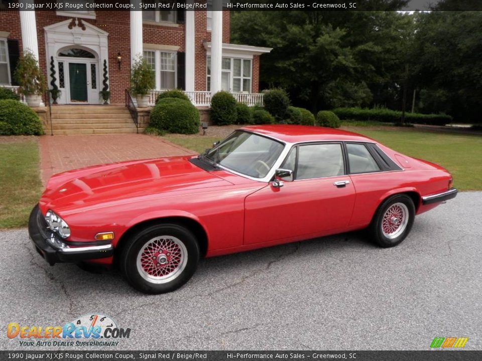 1990 Jaguar XJ XJS Rouge Collection Coupe Signal Red / Beige/Red Photo #3