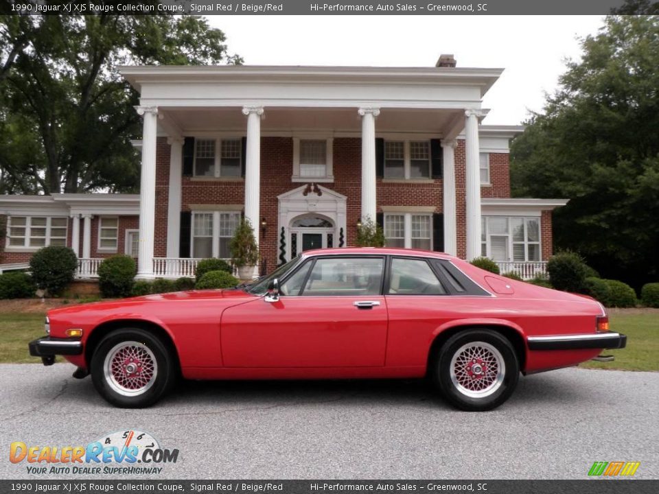 1990 Jaguar XJ XJS Rouge Collection Coupe Signal Red / Beige/Red Photo #4