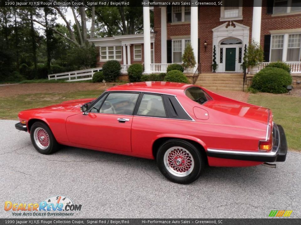 1990 Jaguar XJ XJS Rouge Collection Coupe Signal Red / Beige/Red Photo #5
