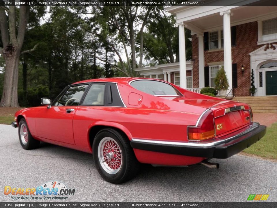 1990 Jaguar XJ XJS Rouge Collection Coupe Signal Red / Beige/Red Photo #6