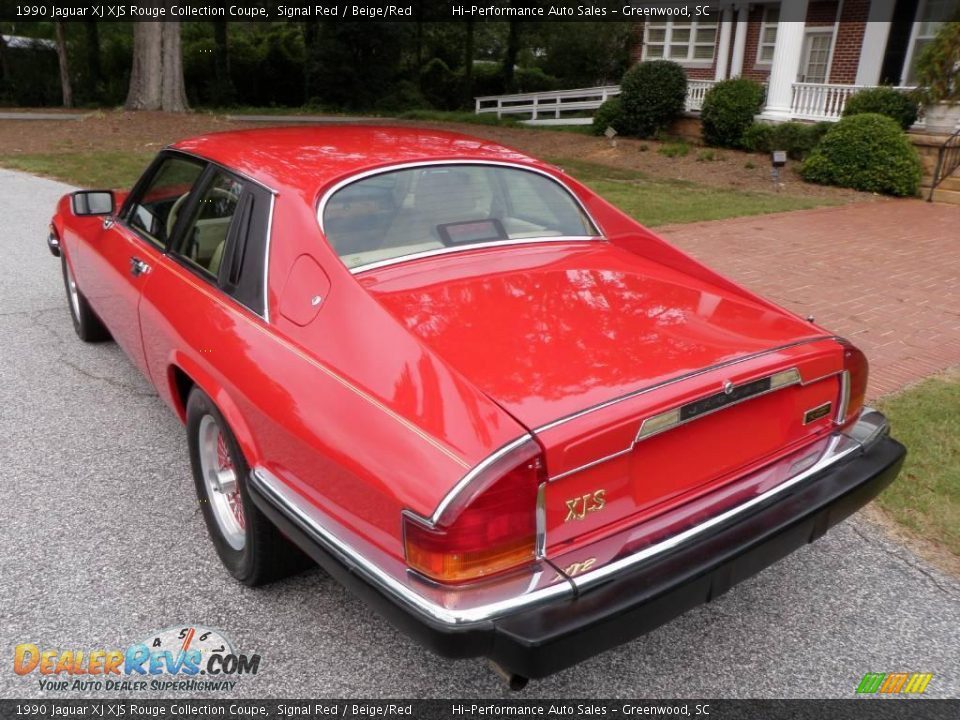 1990 Jaguar XJ XJS Rouge Collection Coupe Signal Red / Beige/Red Photo #7