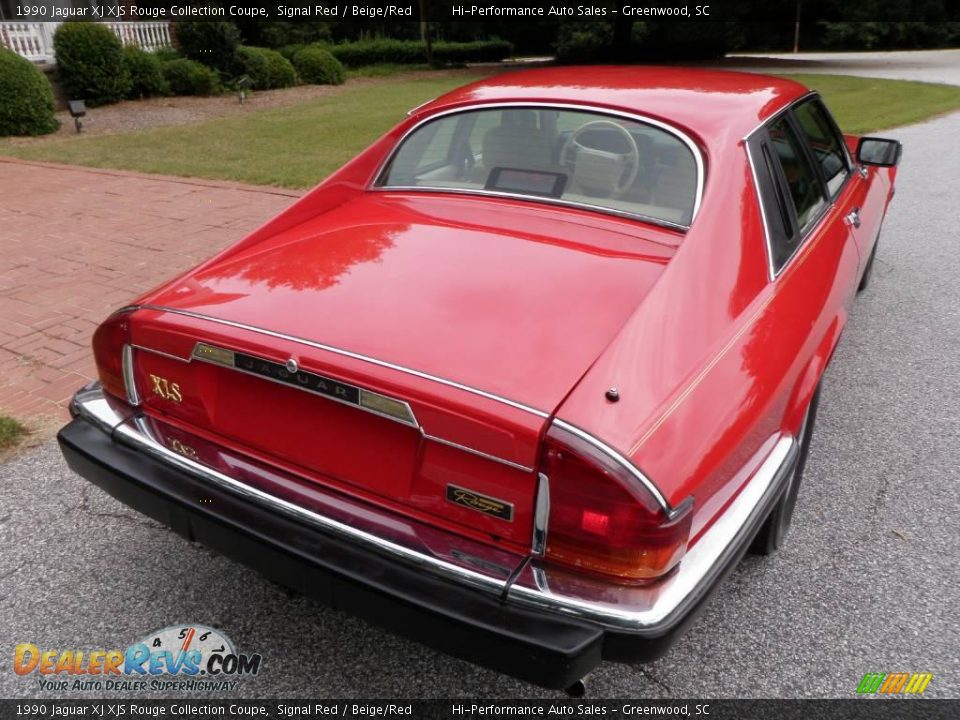 1990 Jaguar XJ XJS Rouge Collection Coupe Signal Red / Beige/Red Photo #9