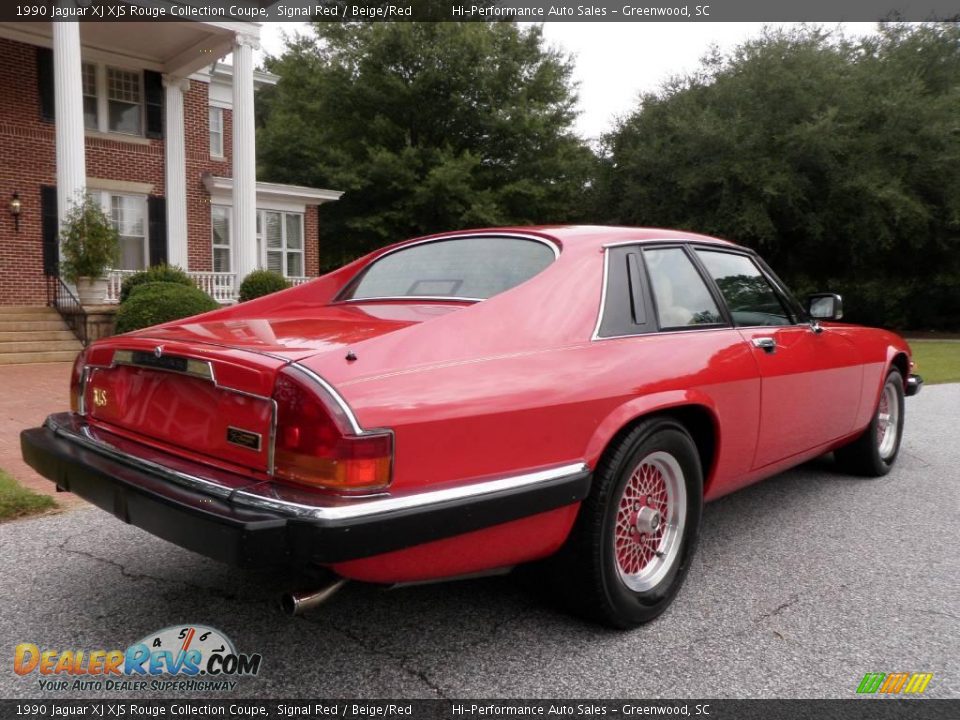 1990 Jaguar XJ XJS Rouge Collection Coupe Signal Red / Beige/Red Photo #10