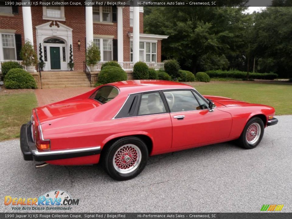 1990 Jaguar XJ XJS Rouge Collection Coupe Signal Red / Beige/Red Photo #11