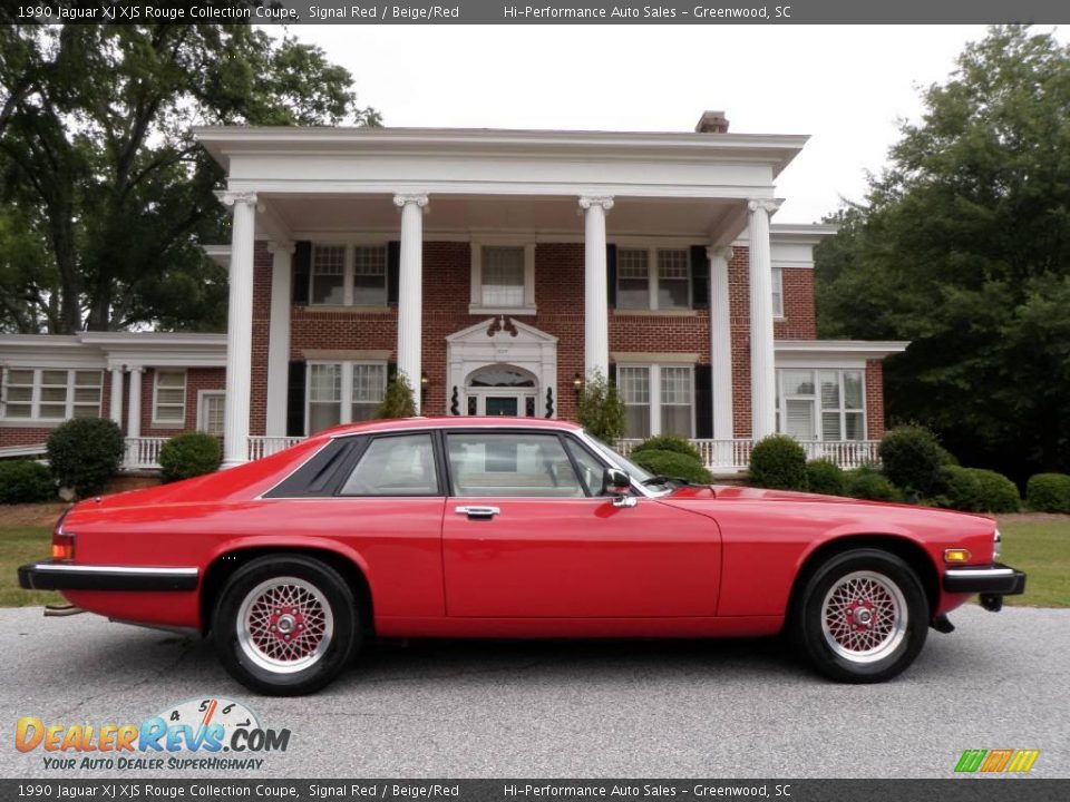 1990 Jaguar XJ XJS Rouge Collection Coupe Signal Red / Beige/Red Photo #12