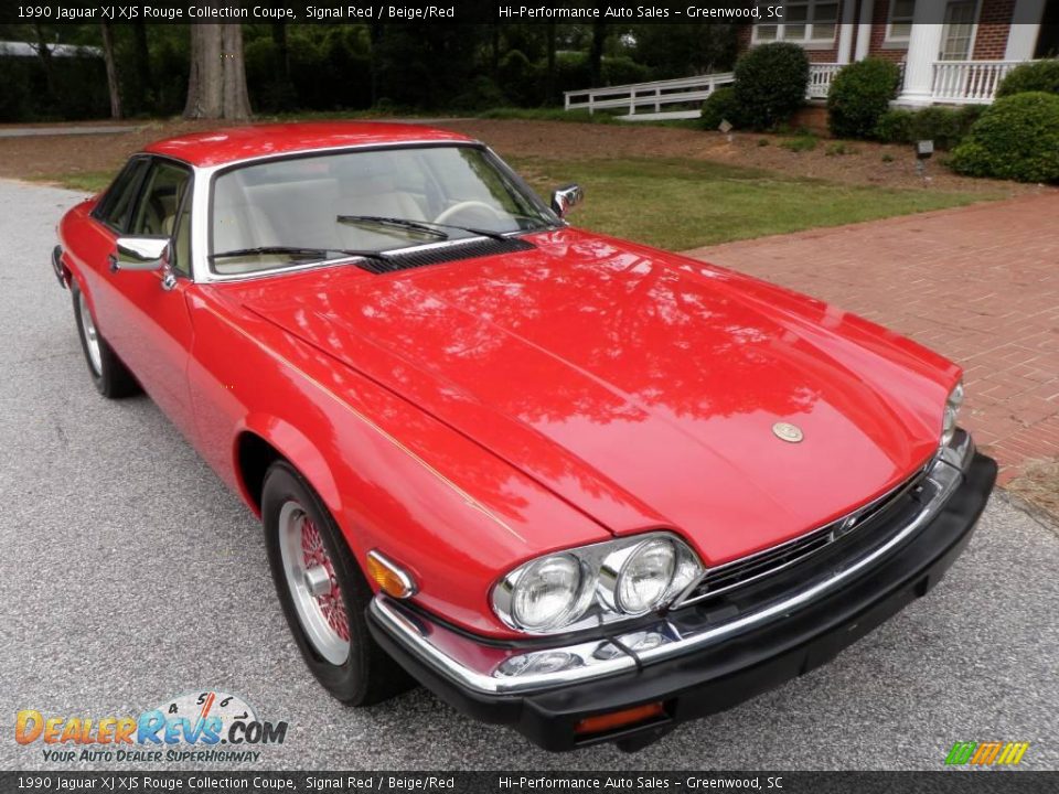 1990 Jaguar XJ XJS Rouge Collection Coupe Signal Red / Beige/Red Photo #15