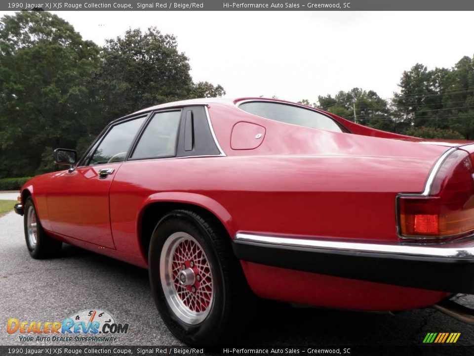 1990 Jaguar XJ XJS Rouge Collection Coupe Signal Red / Beige/Red Photo #24