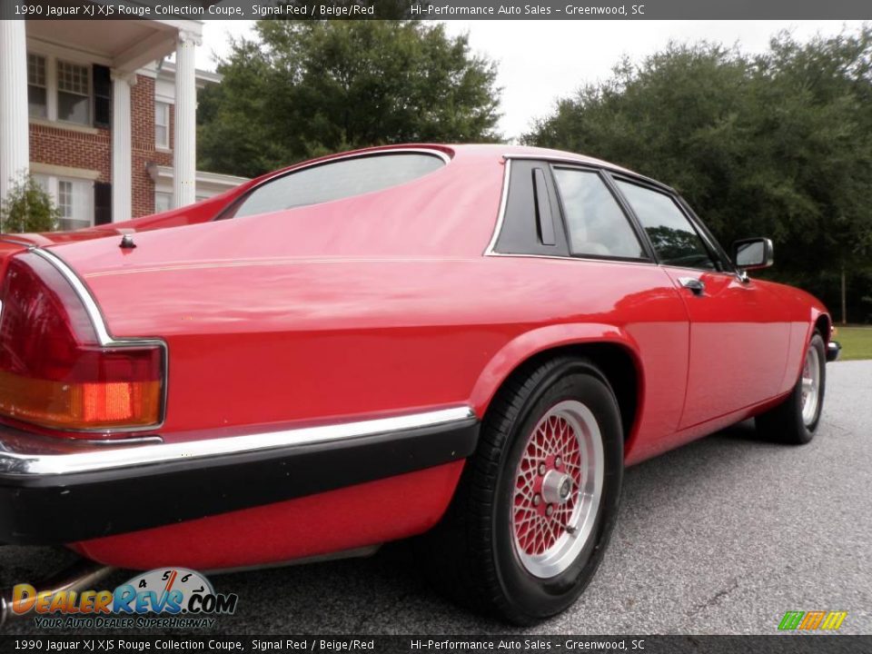 1990 Jaguar XJ XJS Rouge Collection Coupe Signal Red / Beige/Red Photo #25