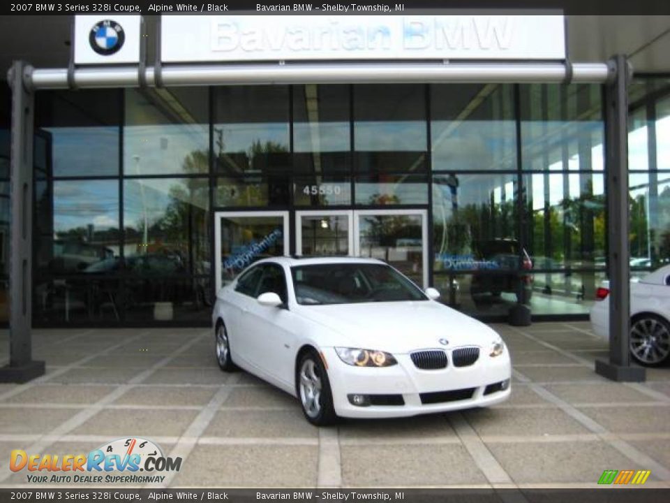 2007 BMW 3 Series 328i Coupe Alpine White / Black Photo #2