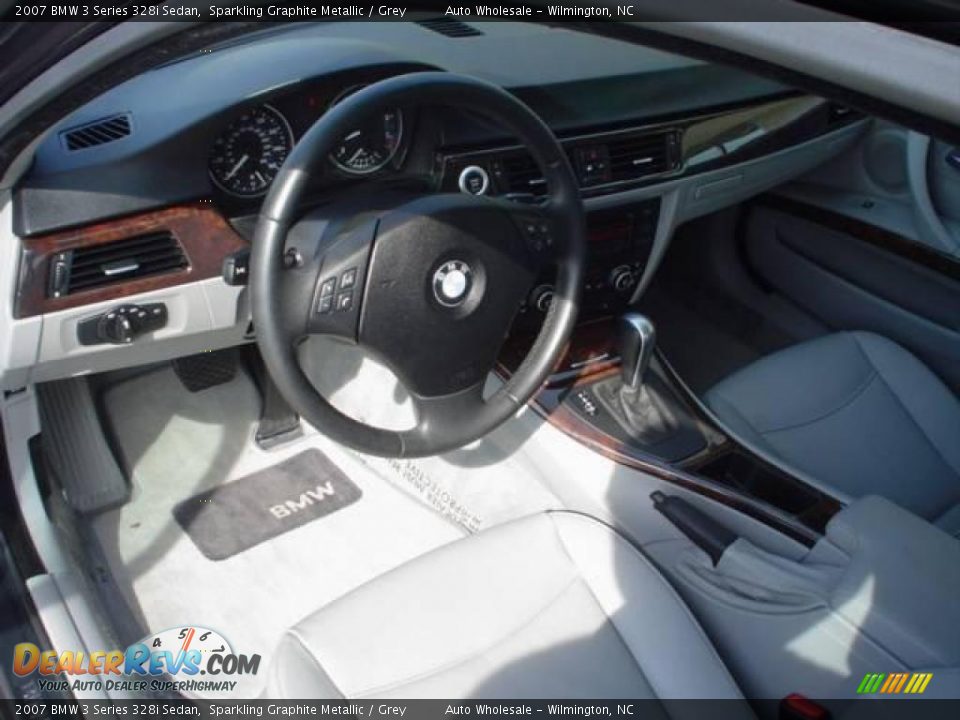 2007 BMW 3 Series 328i Sedan Sparkling Graphite Metallic / Grey Photo #9