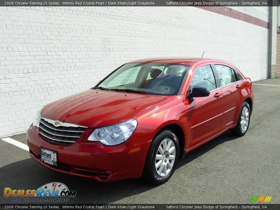 2008 Chrysler Sebring LX Sedan Inferno Red Crystal Pearl / Dark Khaki/Light Graystone Photo #1