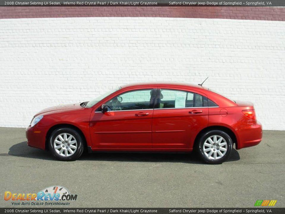 2008 Chrysler Sebring LX Sedan Inferno Red Crystal Pearl / Dark Khaki/Light Graystone Photo #2