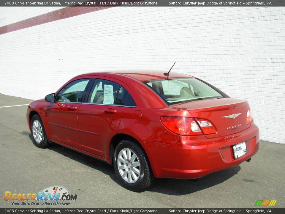 2008 Chrysler Sebring LX Sedan Inferno Red Crystal Pearl / Dark Khaki/Light Graystone Photo #3