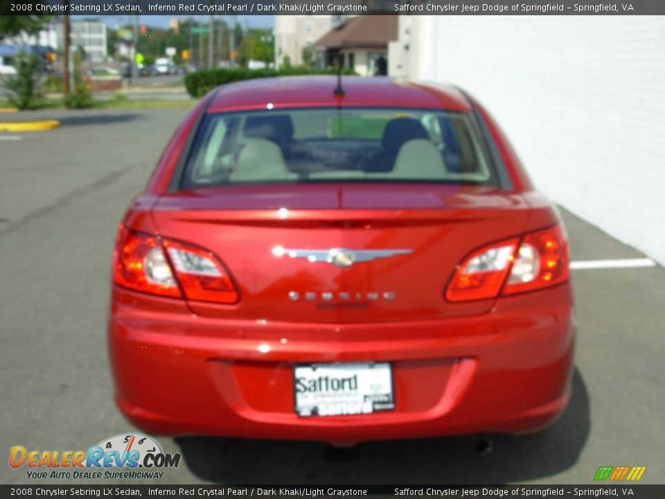 2008 Chrysler Sebring LX Sedan Inferno Red Crystal Pearl / Dark Khaki/Light Graystone Photo #4