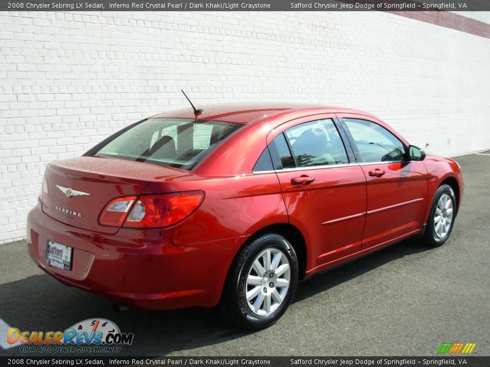 2008 Chrysler Sebring LX Sedan Inferno Red Crystal Pearl / Dark Khaki/Light Graystone Photo #5