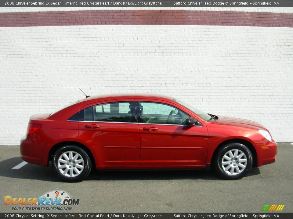 2008 Chrysler Sebring LX Sedan Inferno Red Crystal Pearl / Dark Khaki/Light Graystone Photo #6