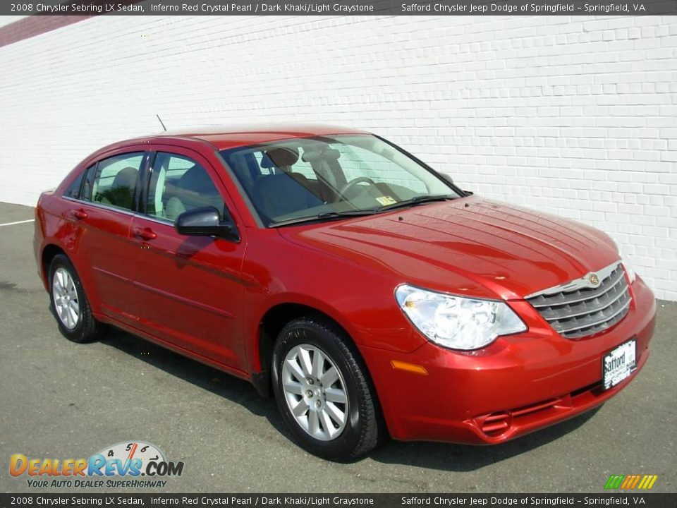 2008 Chrysler Sebring LX Sedan Inferno Red Crystal Pearl / Dark Khaki/Light Graystone Photo #7