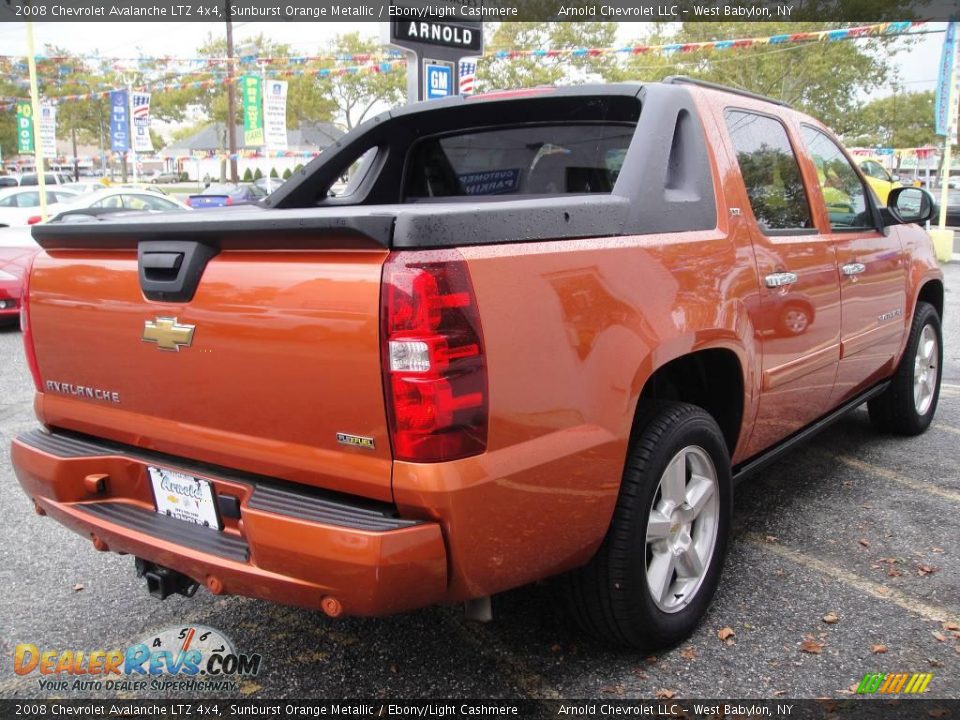 2008 Chevrolet Avalanche LTZ 4x4 Sunburst Orange Metallic / Ebony/Light Cashmere Photo #6