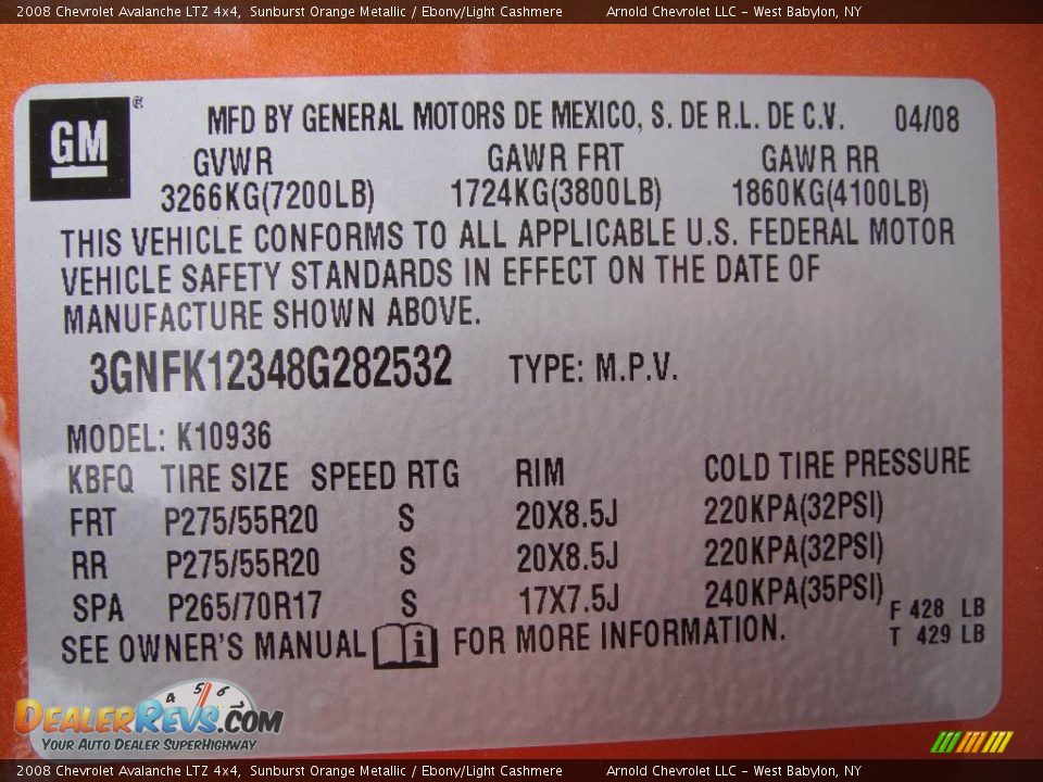 2008 Chevrolet Avalanche LTZ 4x4 Sunburst Orange Metallic / Ebony/Light Cashmere Photo #15