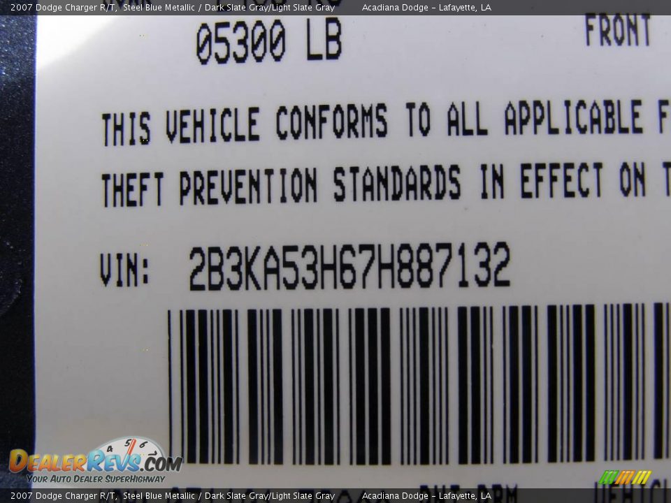 2007 Dodge Charger R/T Steel Blue Metallic / Dark Slate Gray/Light Slate Gray Photo #14