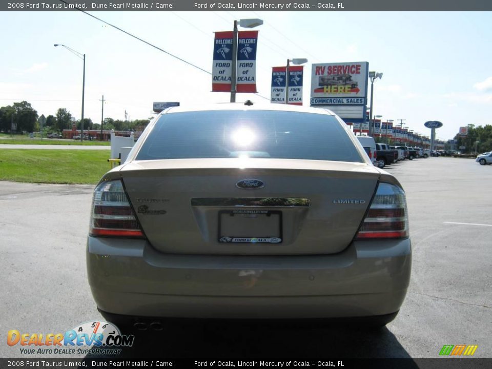 2008 Ford Taurus Limited Dune Pearl Metallic / Camel Photo #4