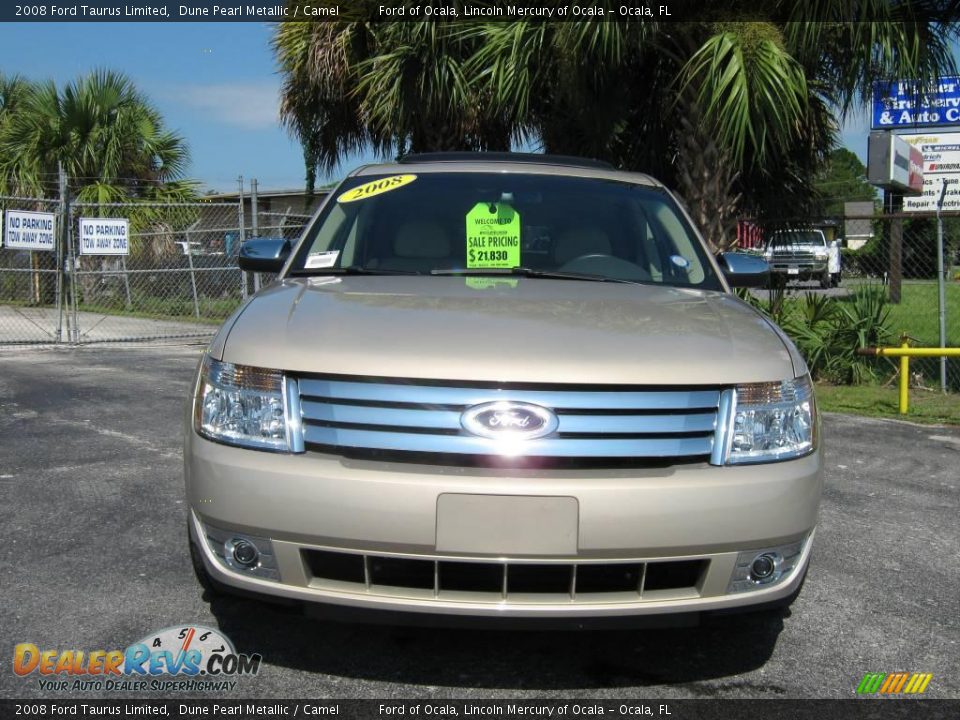 2008 Ford Taurus Limited Dune Pearl Metallic / Camel Photo #8