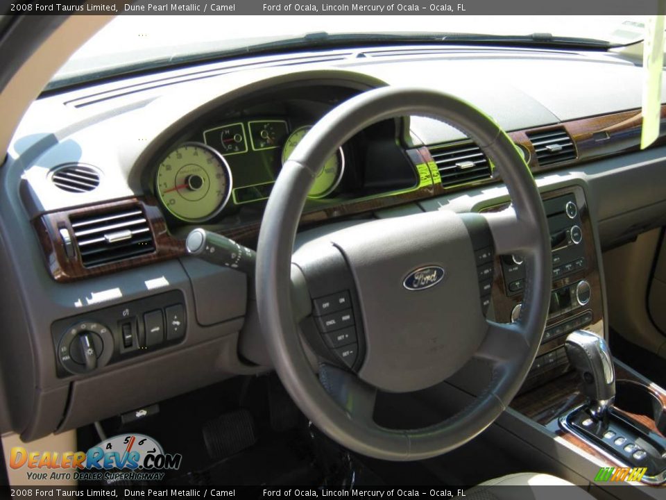 2008 Ford Taurus Limited Dune Pearl Metallic / Camel Photo #17