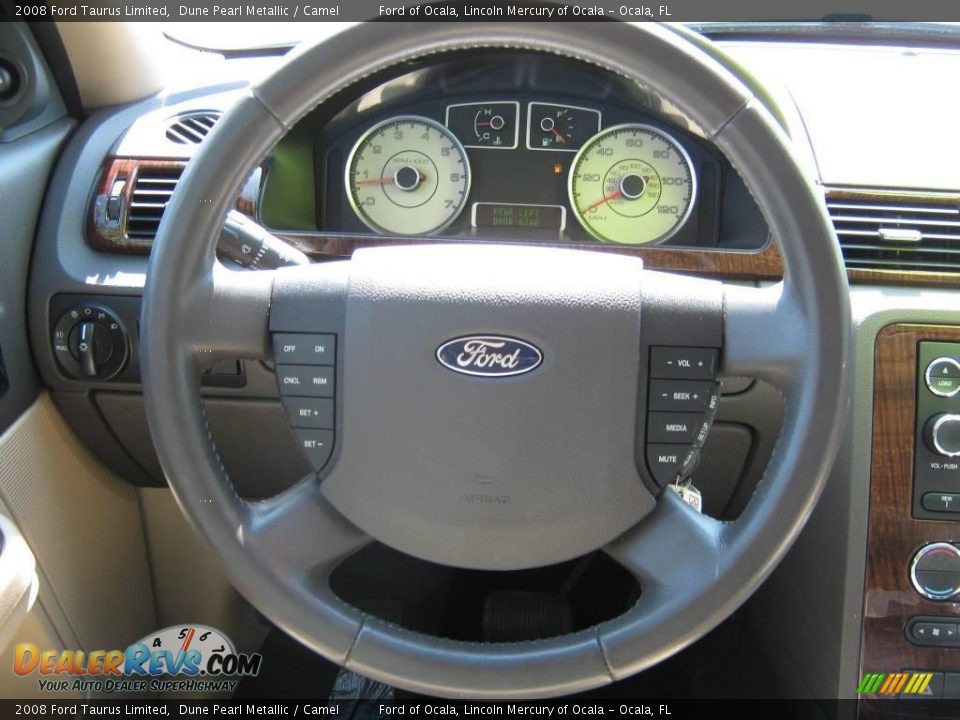 2008 Ford Taurus Limited Dune Pearl Metallic / Camel Photo #22