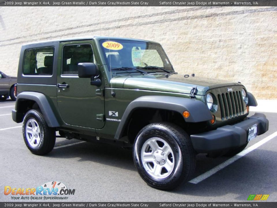 2009 Jeep Wrangler X 4x4 Jeep Green Metallic / Dark Slate Gray/Medium Slate Gray Photo #3