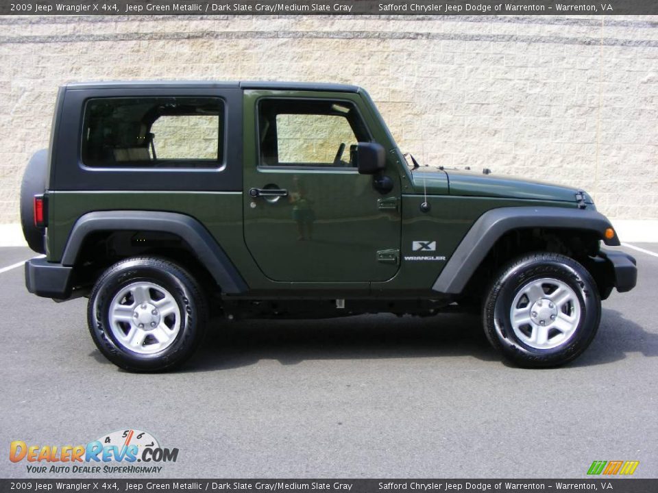 2009 Jeep Wrangler X 4x4 Jeep Green Metallic / Dark Slate Gray/Medium Slate Gray Photo #4