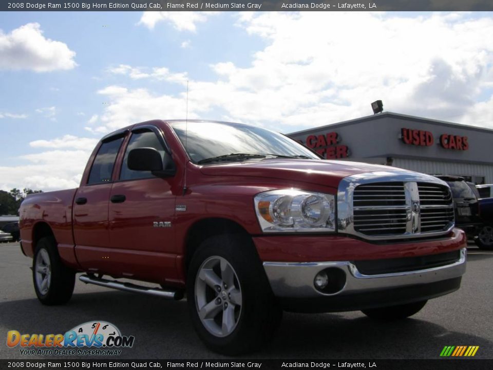 2008 Dodge Ram 1500 Big Horn Edition Quad Cab Flame Red / Medium Slate Gray Photo #1