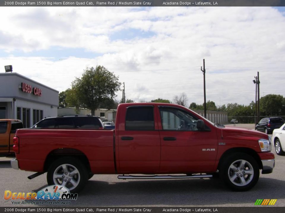 2008 Dodge Ram 1500 Big Horn Edition Quad Cab Flame Red / Medium Slate Gray Photo #2