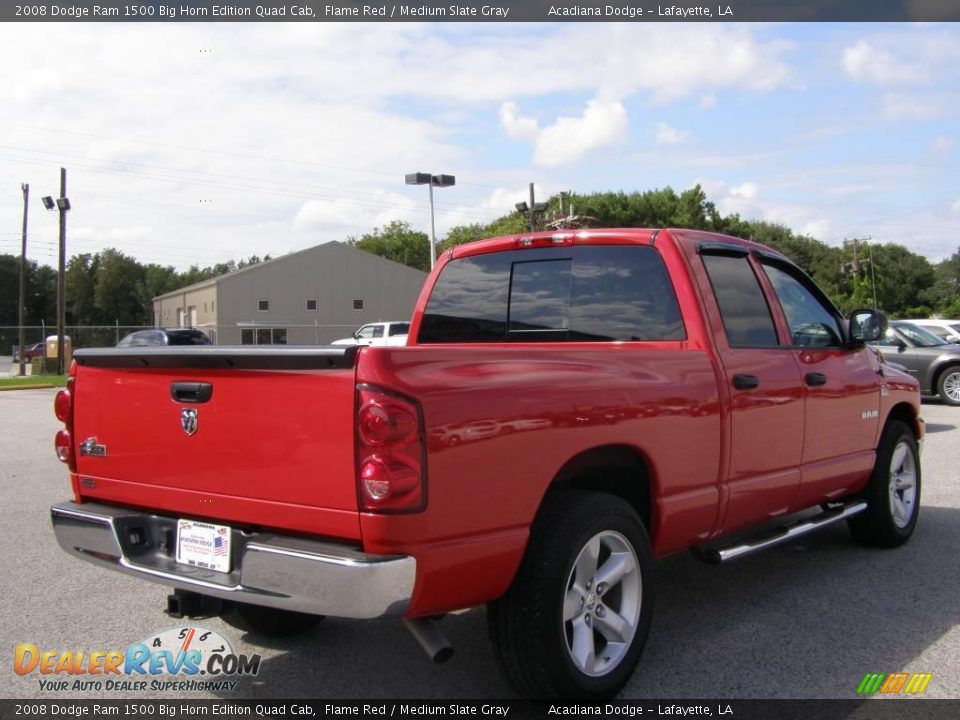 2008 Dodge Ram 1500 Big Horn Edition Quad Cab Flame Red / Medium Slate Gray Photo #3