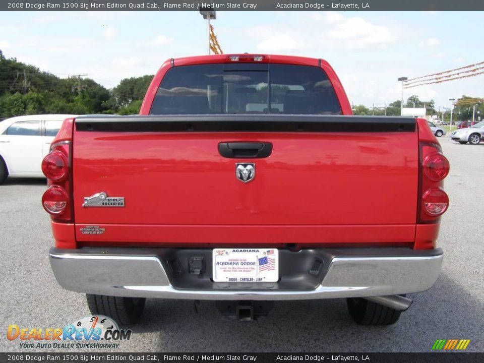 2008 Dodge Ram 1500 Big Horn Edition Quad Cab Flame Red / Medium Slate Gray Photo #4