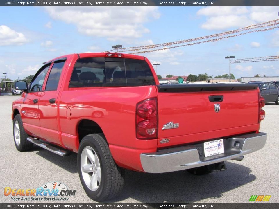 2008 Dodge Ram 1500 Big Horn Edition Quad Cab Flame Red / Medium Slate Gray Photo #5