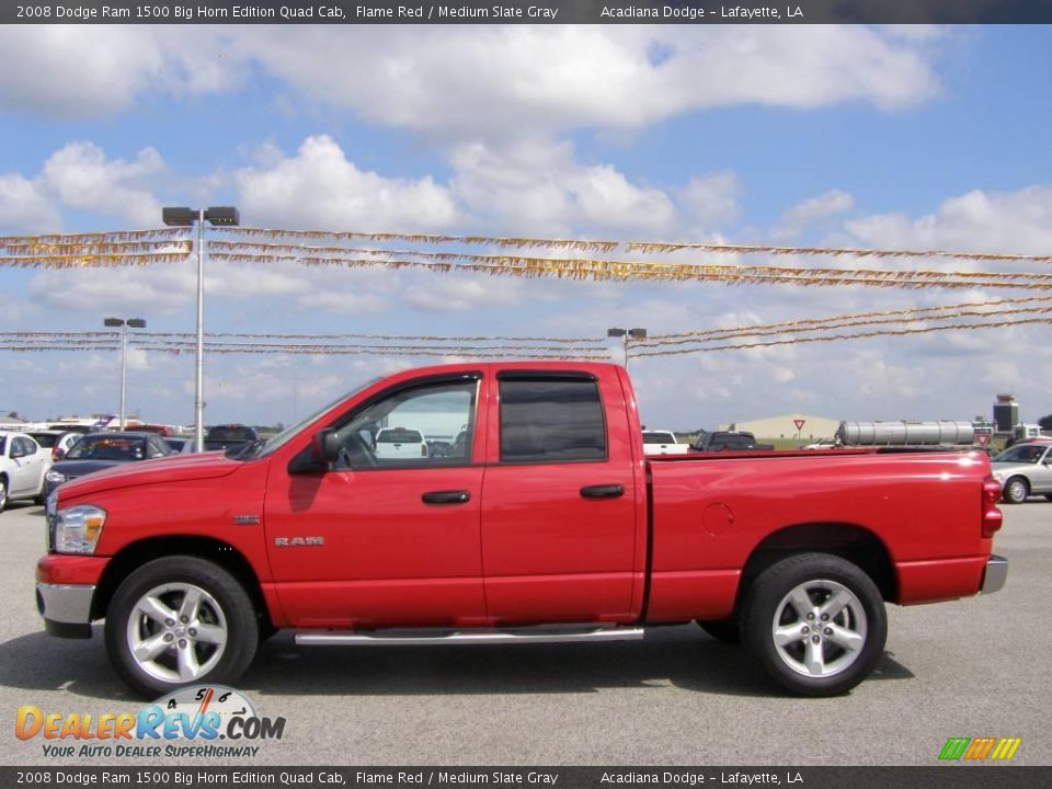 2008 Dodge Ram 1500 Big Horn Edition Quad Cab Flame Red / Medium Slate Gray Photo #6