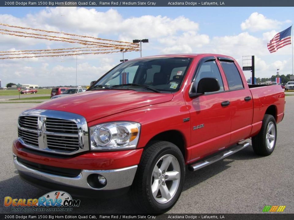 2008 Dodge Ram 1500 Big Horn Edition Quad Cab Flame Red / Medium Slate Gray Photo #7